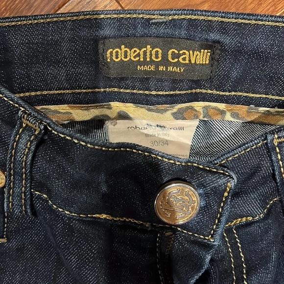 Roberto Cavalli  Made in Italy Denim shorts Fringe Detail Sz 30/34 - Picture 7 of 17